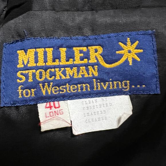 VTG Miller Stockman Western Blazer Mens 40 Long Gray Corduroy 2 Button Western - Picture 6 of 11